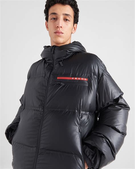 prada linea rossa puffer jacket|prada light re nylon jacket.